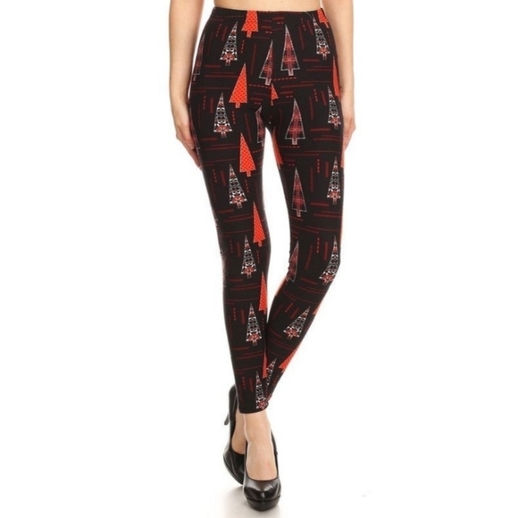 LEGGINGS DEPOT Christmas Tree Holiday Full Length Leggings Size Regular 10 NWT - Picture 2 of 4